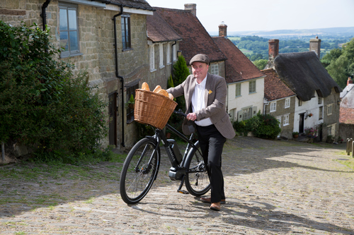 Hovis boy with e-bike on Gold Hill - Press Release Wire