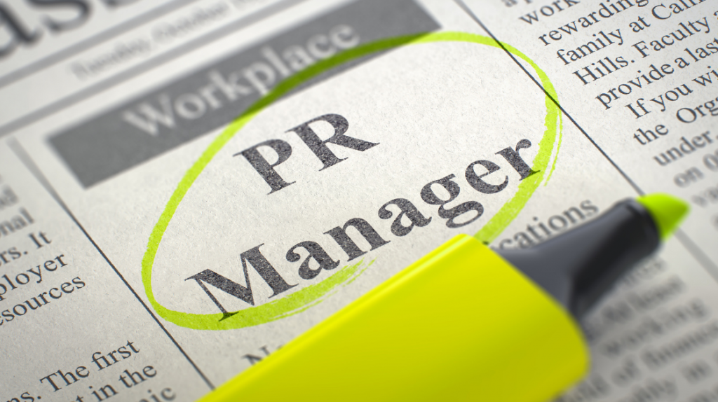 PR Manager job ad